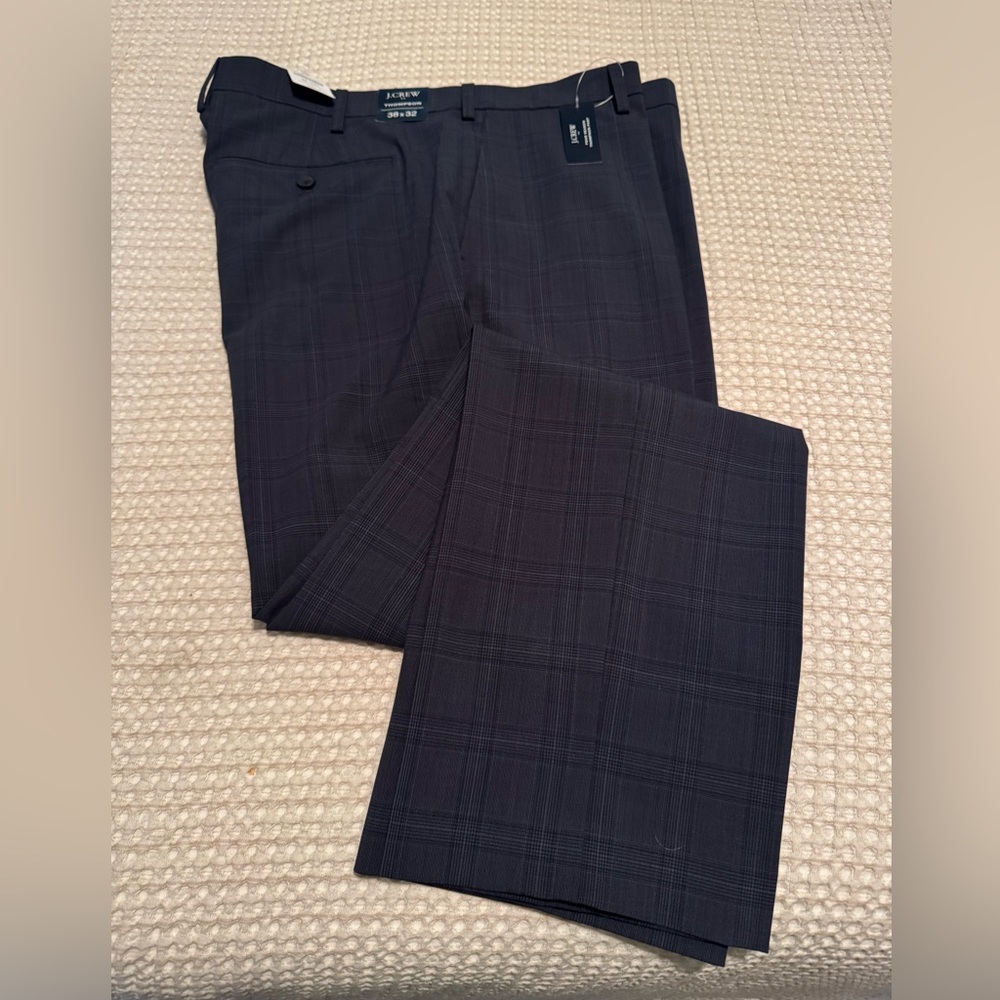 Men's Dark Plaid Dress Pants